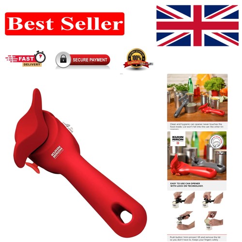 Red can opener with - can,